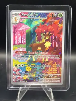 Sawsbuck 166/162 Pokemon TCG Temporal Forces Holo Card Illustration Rare NM - Image 1