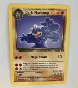 Dark Machamp 27/82 Team Rocket 1st Edition Non-Holo Rare Pokemon TCG Card LP - Image 5