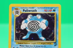 Poliwrath Base Set 15/130 Rare Holo Pokemon Card 1999 WOTC - Played MP - Image 2