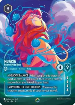 Lorcana Mufasa - Ruler of Pride Rock (Enchanted) NM Holofoil Shimmering Skies - Image 1