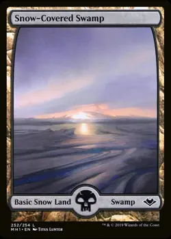 X 1 Snow-Covered Swamp Full Art NM-M MH1 252 MTG Magic The Gathering - Image 1