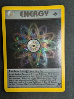NM/LP Rainbow Energy 17/82 1st Edition Team Rocket Holo Rare Card WOTC - Image 1