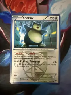 Pokemon Snorlax Team Plasma 101/135 Plasma Storm Rare Regular Basic 130 HP - Image 1