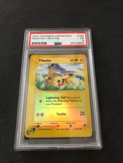 2002 Pokemon Expedition Pikachu #124 Reverse Foil PSA 5 EXCELLENT! - Image 2