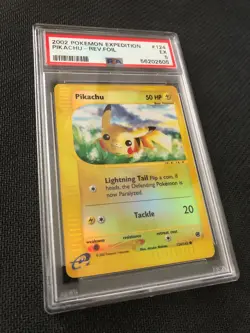 2002 Pokemon Expedition Pikachu #124 Reverse Foil PSA 5 EXCELLENT! - Image 4