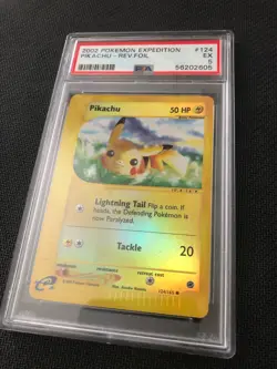 2002 Pokemon Expedition Pikachu #124 Reverse Foil PSA 5 EXCELLENT! - Image 5