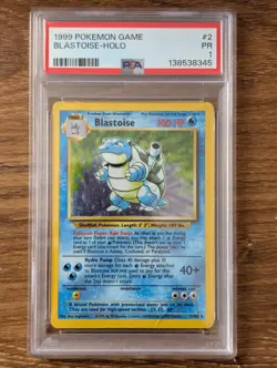 1999 Pokemon Base Game PSA 1 Blastoise Holo #2 Unlimited WOTC FRESH SLAB CASE - Image 1