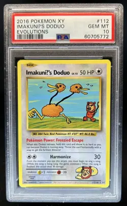 2016 Pokemon XY Evolutions ImakuniU's Doduo #112/108 PSA 10 GEM MINT - Image 1