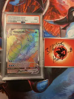 2021 POKEMON EVOLVING SKIES SECRET FULL ART RAINBOW /GYARADOS VMAX #207 PSA 9 - Image 3