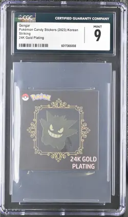 Gengar 24k Gold Plated Sticker Korean Popping Candy Pokemon CGC 9 - Image 1