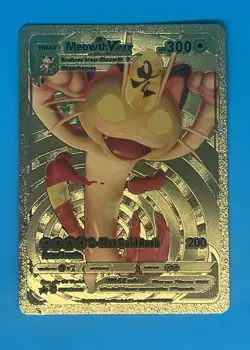 Pokemon Meowth Vmax Gold Foil Fan Art Card - Image 1