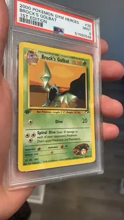Brock's Golbat 1st Edition Gym Heroes Pokemon Card - TCG 39/132 - PSA 9 MINT - Image 3