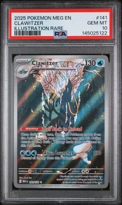 CLAWITZER #141 PSA 10 2025 POKEMON MEG EN-MEGA EVOLUTION ILLUSTRATION RARE - Image 1