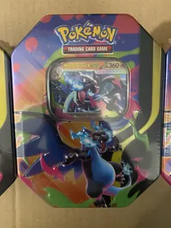 Pokemon TCG Mega Charizard X ex Tin LOT OF 3 Foil Promo 4 Packs NEW/Sealed - Image 3