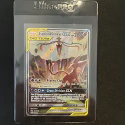Pokemon TCG Espeon & Deoxys GX Tag Team SM240 Black Star Promo Holo NM - Image 1