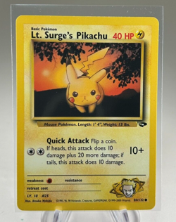 Lt Surge's Pikachu 84/132 Gym Challenge Pokemon Card - Image 1