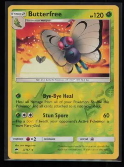 Butterfree 3/147 Pokemon Burning Shadows Rare Near Mint Reverse Holo - Image 1