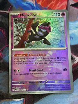 Pokemon Prismatic Evolutions #44/131 Munkidori Master Ball Holo - Image 1