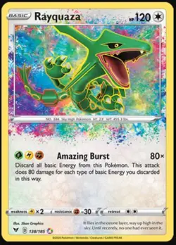 NM-Mint Rayquaza - 138/185 - Amazing Rare Pokemon Vivid Voltage - Image 1