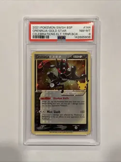 2021 Pokemon SWSH BSP Greninja Gold Star Celebrations Etb Promo PSA NM-MT 8 #144 - Image 1