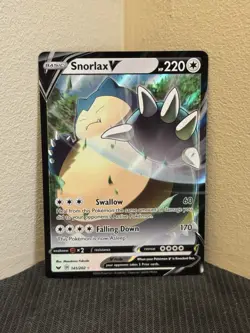 Pokemon TCG Snorlax V 141/202 Sword & Shield Base Set Ultra Rare Holo MINT - Image 1