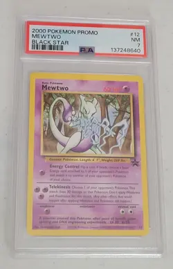 2000 POKEMON PROMO BLACK STAR #12 MEWTWO PSA 7 - Image 1