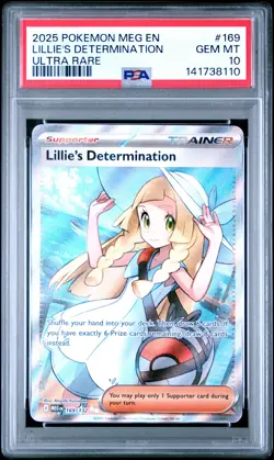 2025 POKEMON MEG EN-MEGA EVOLUTION ULTRA RARE #169 LILLIE'S DETERMINATION PSA 10 - Image 1