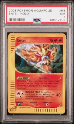 2003 Pokemon Aquapolis Entei Holo #H8 PSA 7 NM - Image 1