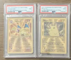 Pokemon PSA 9 Charizard & PSA 9 Pikachu Celebrations Gold Metal UPC ✨SEQUENTIAL✨ - Image 1