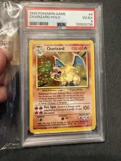 1999 POKEMON BASE SET UNLIMITED #4 CHARIZARD-HOLO PSA 4 - Image 1