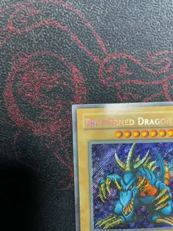 YUGIOH TRI-HORNED DRAGON SECRET RARE LOB-000 1st EDITION VLP / NM ENGLISH #2 - Image 2