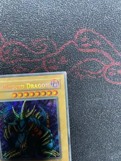 YUGIOH TRI-HORNED DRAGON SECRET RARE LOB-000 1st EDITION VLP / NM ENGLISH #2 - Image 3