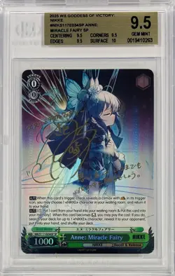 Weiss Schwarz Nikke Anne Miracle Fairy NIK/S117-E034SP SP Foil Signed BGS 9.5 EN - Image 1