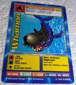 Digimon Cards - 1999 Digi-Battle Whamon BO-58 - Image 1