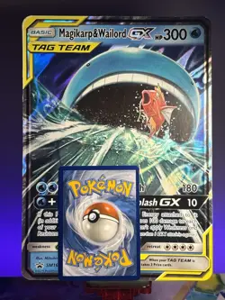 Magikarp & Wailord GX JUMBO/Oversized Promo Card SM166 Tag Team Pokemon Card Tcg - Image 1