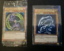 QCR Blue-Eyes White Dragon Dark Magician Quarter Century Yugioh Original Artwork - Image 1