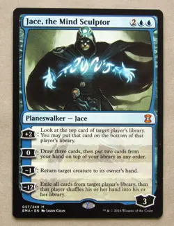 MTG JACE, THE MIND SCULPTOR (X1) ETERNAL MASTERS NM NEVER PLAYED Magic Card - Image 1