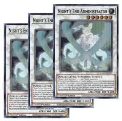 Yugioh Night's End Administrator x 3 1st Edition Super Rare NM - Free Holo Card - Image 1