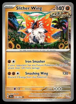 Slither Wing 26/64 Pokemon Card Shrouded Fable Uncommon 140 HP Near Mint C10 - Image 1