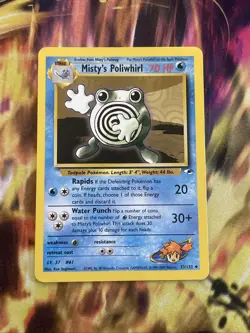 Pokemon TCG Misty’s Poliwhirl 53/132 Gym Heroes WOTC Vintage Card - Image 1