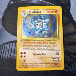 Pokemon TCG Cards 1st Edition Machamp 8/102 Base Set Holo Rare MP - Image 1