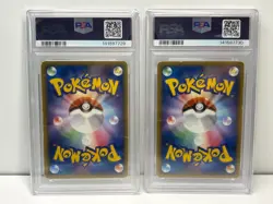 Set of 2 PSA 1 SEQ Pikachu Mewtwo Set Pokemon Card 001 002 Holo Gold Star Japan - Image 2