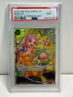 ONE PIECE THE BEST2 Rebecca SP OP05-091 PSA10 Trading Card Authentic - Image 1