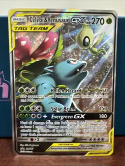 Celebi & Venusaur GX - SM167 - Pokemon Sun & Moon Promo Ultra Rare Card NM - Image 1