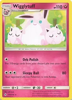 Wigglytuff SM - Unbroken Bonds 135/214 Pokemon TCG Card Rare NM - Image 1