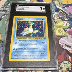 Pokemon TCG Lapras 10/62 Fossil Unlimited Holo Rare English SGC 7 Graded Card - Image 1