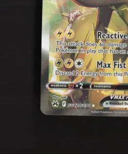 Zeraora VMAX GG42/GG70 Crown Zenith Full Art Ultra Rare Holo Pokemon Card NM - Image 5