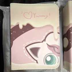Jigglypuff Pink 3-Ring 4-Pocket Card Binder w Zipper Flexible Cover Holds 220 - Image 1