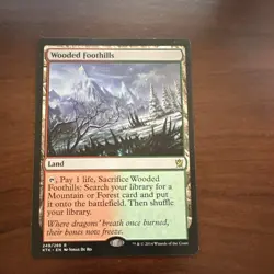 Wizards Magic: The Gathering Wooded Foothills Rare Land Khans of Tarkir Regular - Image 1