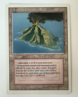 Magic The Gathering MTG Volcanic Island Revised Edition Regular MP RARE English - Image 1